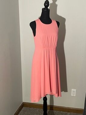 White House Black Market Sleeveless Coral Pink A-Line Dress sz 6